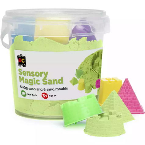 Picture of EDUCATIONAL COLOURS SENSORY MAGIC SAND 600G GREEN WITH MOULDS