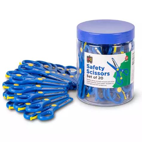 Picture of EDUCATIONAL COLOURS SAFETY SCISSORS LEFT/RIGHT HAND 134MM BLUE TUB 20