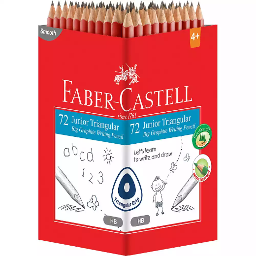 Picture of FABER-CASTELL JUNIOR GRIP TRIANGULAR GRAPHITE PENCIL HB BOX 72