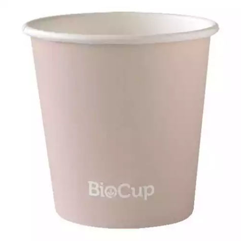 Picture of BIOPAK BIOCUP AQUEOUS SINGLE WALL HOT PAPER CUP 120ML PACK 50