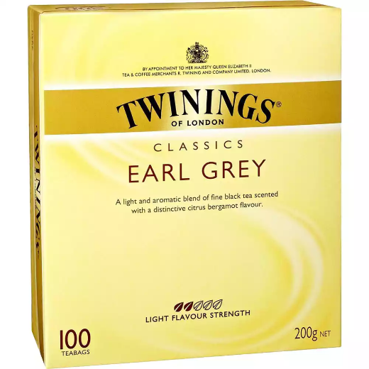 Picture of TWININGS CLASSICS EARL GREY TEA BAGS PACK 100