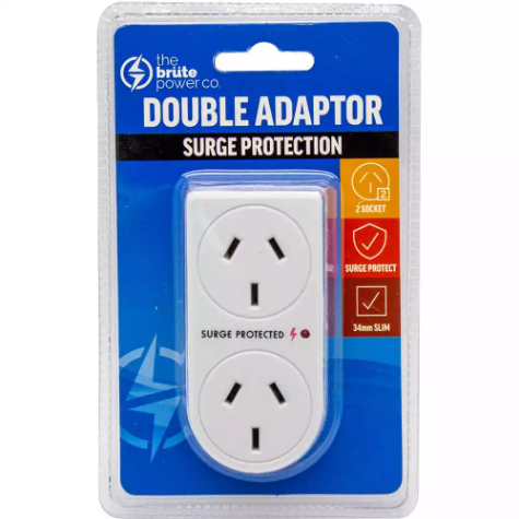 Picture of THE BRUTE POWER CO DOUBLE ADAPTOR VERTICAL WITH SURGE PROTECTION