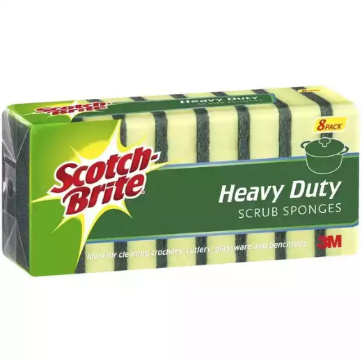 Picture of SCOTCH-BRITE HEAVY DUTY FOAM SCRUB SCOURER SPONGE PACK 8