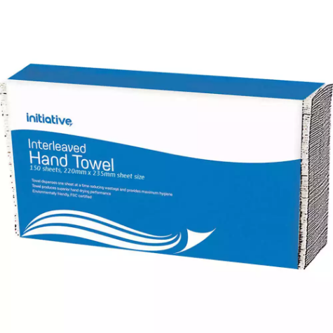 Picture of INITIATIVE INTERLEAVED ULTRASLIM HAND TOWEL 230 X 220MM 150 SHEETS