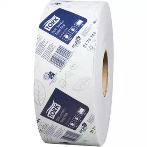 Picture of TORK 2179144 T1 ADVANCED SOFT JUMBO TOILET ROLL 2-PLY 320M WHITE