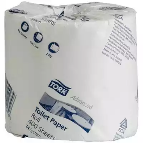 Picture of TORK 0000234 T4 ADVANCED SOFT TOILET ROLL WRAPPED 2-PLY 400 SHEET WHITE