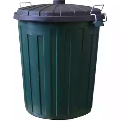 Picture of ITALPLAST GARBAGE BIN WITH LID 75 LITRE GREEN/BLACK