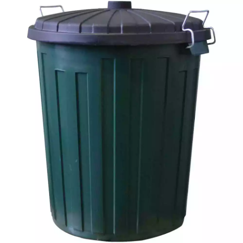 Picture of ITALPLAST GARBAGE BIN WITH LID 55 LITRE GREEN/BLACK