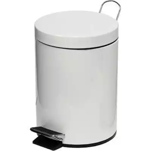 Picture of COMPASS GARBAGE PEDAL BIN ROUND 5 LITRE WHITE