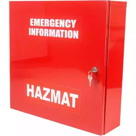 Picture of BRADY CABINET EMERGENCY INFORMATION HAZMAT LARGE RED