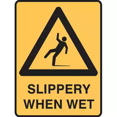 Picture of BRADY WARNING SIGN SLIPPERY WHEN WET 450 X 300MM POLYPROPYLENE