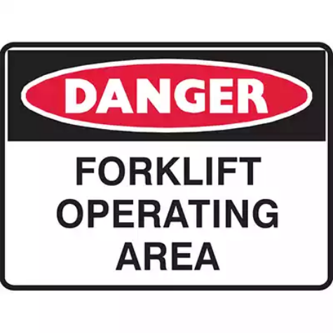 Picture of BRADY DANGER SIGN FORKLIFT OPERATING AREA 450 X 300MM POLYPROPYLENE