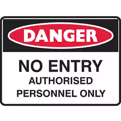 Picture of BRADY DANGER SIGN NO ENTRY AUTHORISED PERSONNEL ONLY 450 X 300MM POLYPROPYLENE