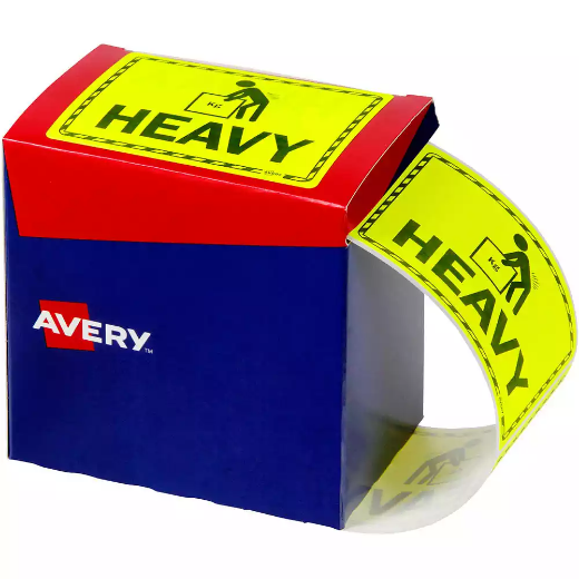 Picture of AVERY 932604 MESSAGE LABEL HEAVY 75 X 99.6MM FLUORO YELLOW PACK 750