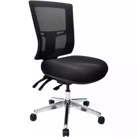 Picture of BURO METRO II 24/7 TASK CHAIR MEDIUM MESH BACK 3-LEVER POLISHED ALUMINIUM BASE BLACK