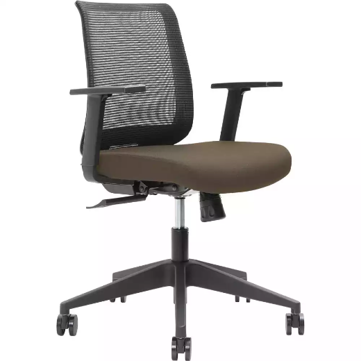 Picture of BRINDIS TASK CHAIR LOW MESH BACK NYLON BASE ARMS CHOCOLATE