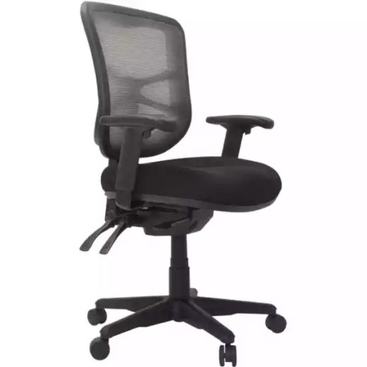 Picture of BURO METRO TASK CHAIR MEDIUM MESH BACK SEAT SLIDE 3-LEVER BLACK NYLON BASE ARMS BLACK