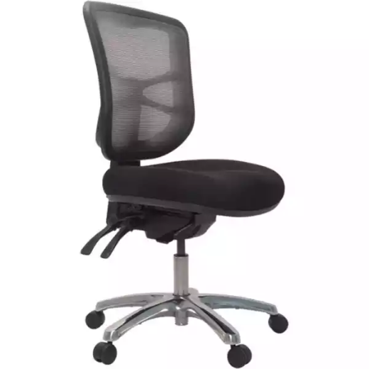 Picture of BURO METRO TASK CHAIR MEDIUM MESH BACK SEAT SLIDE 3-LEVER POLISHED ALUMINIUM BASE