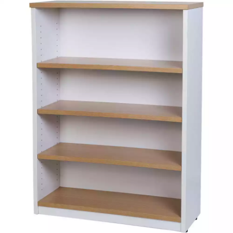 Picture of OXLEY BOOKCASE 4 SHELF 900 X 315 X 1200MM OAK/WHITE