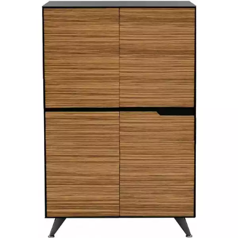 Picture of NOVARA CABINET 4 DOOR 1224 X 425 X 1750MM ZEBRANO TIMBER VENEER