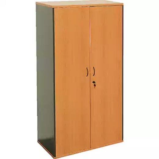 Picture of OXLEY FULL DOOR STORAGE CUPBOARD 900 X 450 X 1800MM BEECH/IRONSTONE