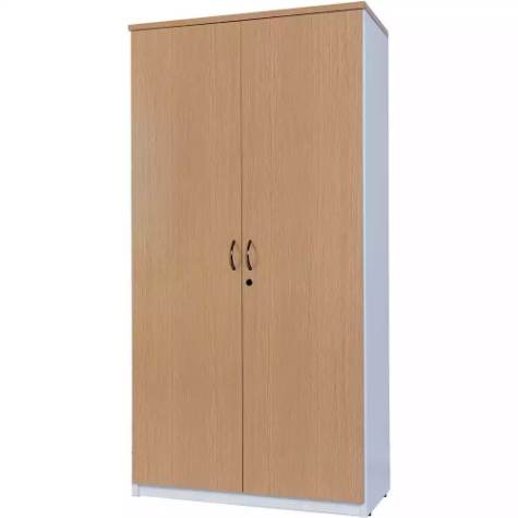 Picture of OXLEY FULL DOOR STORAGE CUPBOARD 900 X 450 X 1800MM OAK/WHITE