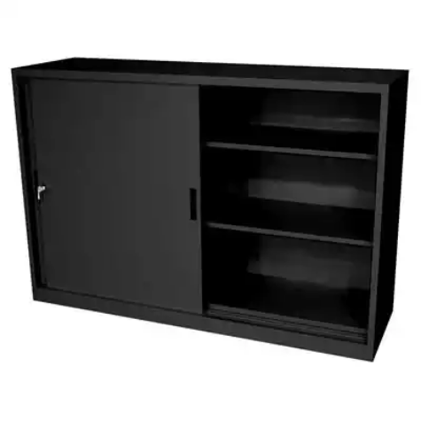 Picture of STEELCO SLIDING DOOR CABINET 2 SHELVES 1015 X 1500 X 465MM GRAPHITE RIPPLE