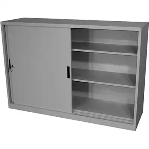 Picture of STEELCO SLIDING DOOR CABINET 2 SHELVES 1015 X 1500 X 465MM SILVER GREY