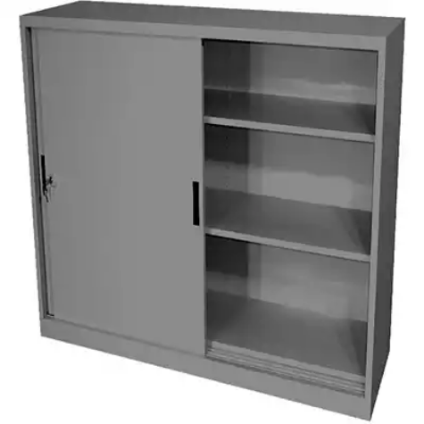 Picture of STEELCO SLIDING DOOR CABINET 2 SHELVES 1015 X 914 X 465MM SILVER GREY