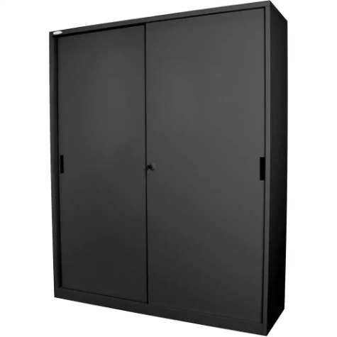 Picture of STEELCO SLIDING DOOR CABINET 3 SHELVES 1830 X 1500 X 465MM GRAPHITE RIPPLE