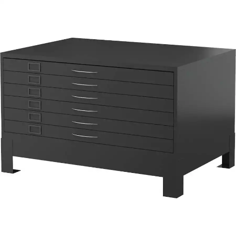 Picture of STEELCO PLAN CABINET 6 DRAWER 628 X 1375 X 960MM GRAPHITE RIPPLE