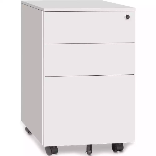 Picture of OM METAL MOBILE PEDESTAL 3-DRAWER LOCKABLE 390 X 500 X 600MM WHITE