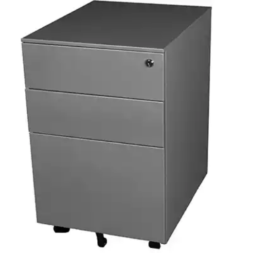 Picture of STEELCO TRIMLINE MOBILE PEDESTAL 3-DRAWER LOCKABLE 390 X 500 X 615MM SILVER GREY