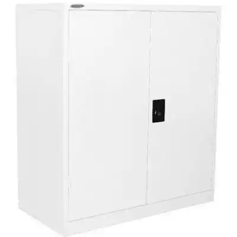 Picture of STEELCO STATIONERY CABINET 2 SHELVES 1015 X 914 X 463MM WHITE SATIN