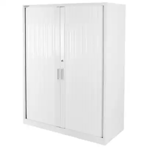 Picture of STEELCO TAMBOUR DOOR CABINET 3 SHELVES 1200H X 900W X 463D MM WHITE SATIN