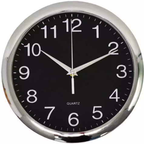 Picture of ITALPLAST WALL CLOCK 300MM BLACK / CHROME