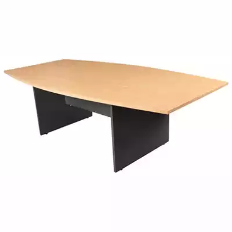 Picture of OXLEY CONFERENCE TABLE BOAT SHAPED 1200 X 2400 X 730MM BEECH/IRONSTONE