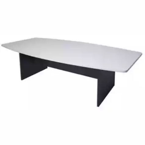 Picture of OXLEY CONFERENCE TABLE BOAT SHAPED 1200 X 2400 X 730MM WHITE/IRONSTONE