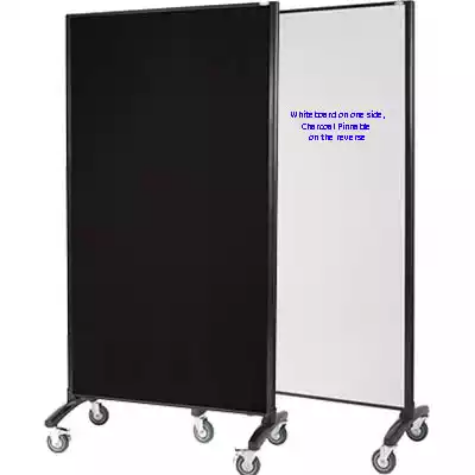 Picture of VISIONCHART COMMUNICATE ROOM DIVIDER WHITEBOARD WITH PINNABLE FABRIC 1800 X 900MM WHITE / CHARCOAL