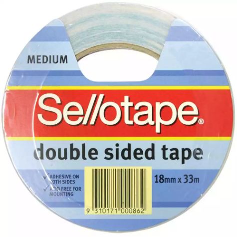 Picture of SELLOTAPE DOUBLE SIDED TAPE MEDIUM 18MM X 33M