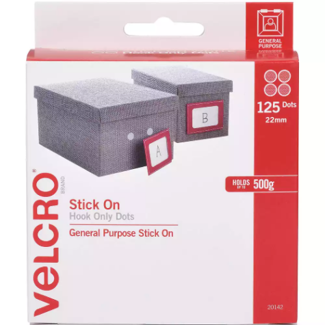 Picture of VELCRO BRAND STICK-ON HOOK DOTS 22MM WHITE PACK 125