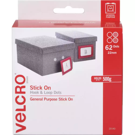 Picture of VELCRO BRAND STICK-ON HOOK AND LOOP DOTS 22MM WHITE PACK 62