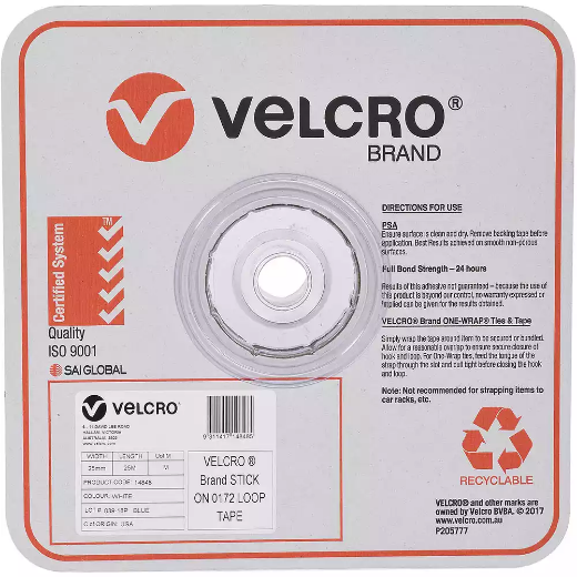 Picture of VELCRO BRAND STICK-ON LOOP TAPE 25MM X 25M WHITE