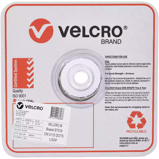 Picture of VELCRO BRAND STICK-ON LOOP DOTS 22MM WHITE PACK 900