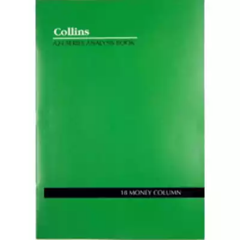 Picture of COLLINS A24 SERIES ANALYSIS BOOK 18 MONEY COLUMN FEINT RULED STAPLED 24 LEAF A4 GREEN