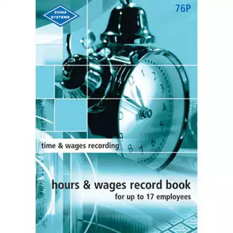 Picture of ZIONS HOURS AND WAGES RECORD BOOK POCKET UP TO 17 EMPLOYEES 210 X 135MM