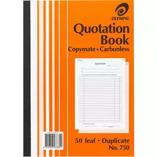 Picture of OLYMPIC 750 QUOTATION BOOK CARBONLESS DUPLICATE 50 LEAF A4