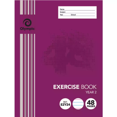 Picture of Olympic E2Y24 Exercise Book QLD Ruling Year 2 55GSM 48 Page 225 X 175MM