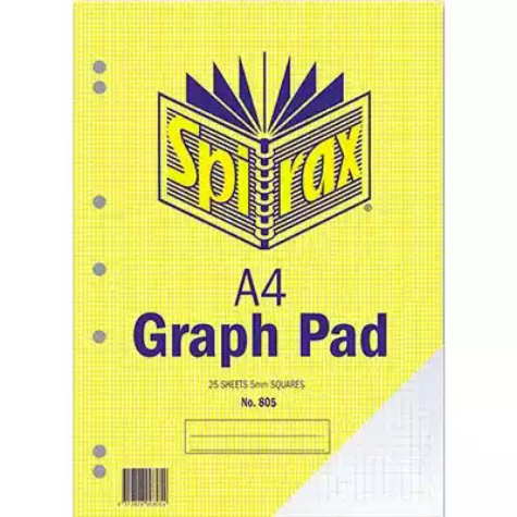 Picture of SPIRAX GRAPH PAD TOP OPEN 5MM 25 LEAF A4