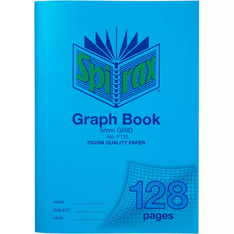 Picture of SPIRAX P135 GRAPH BOOK 5MM GRID 128 PAGE A4 BLUE